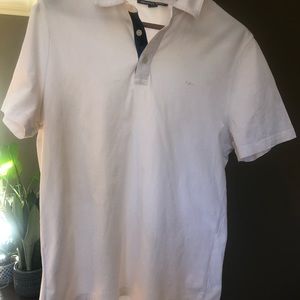 Michael Kors white polo with blue camo inside placket